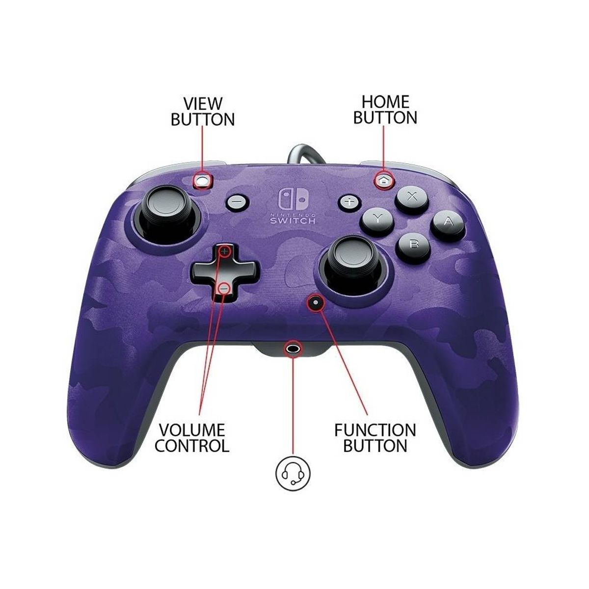 PDP - Control Nintendo Switch Faceoff Deluxe + Audio Wired- Purple