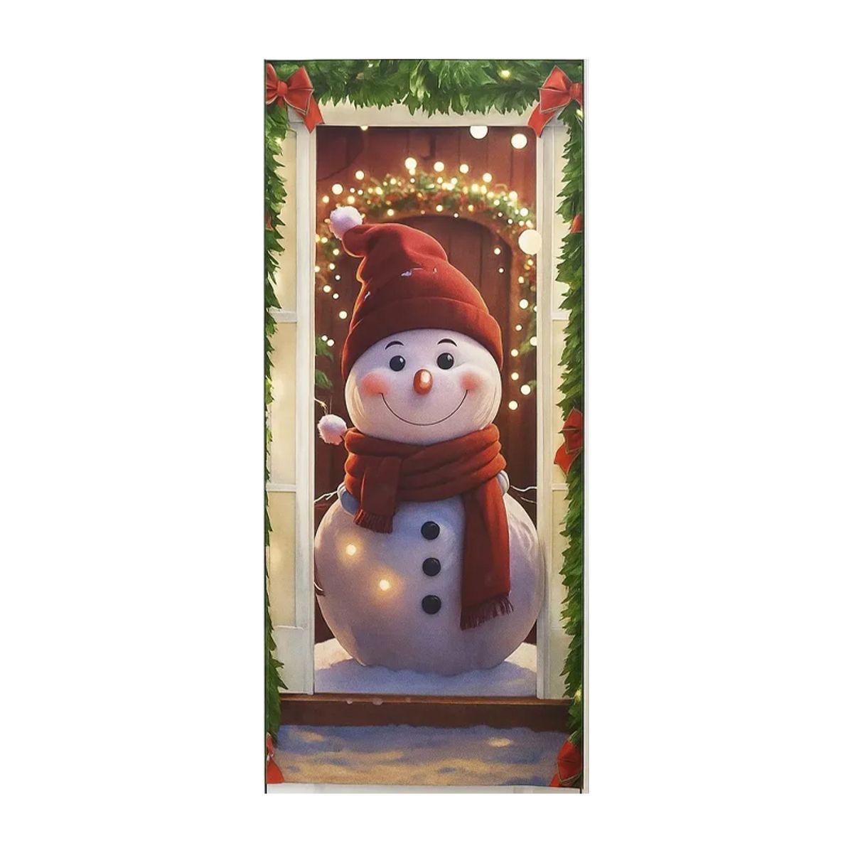 NO LOGO - Funda Navidad Para Puerta Decoración Colores Mono de Nieve