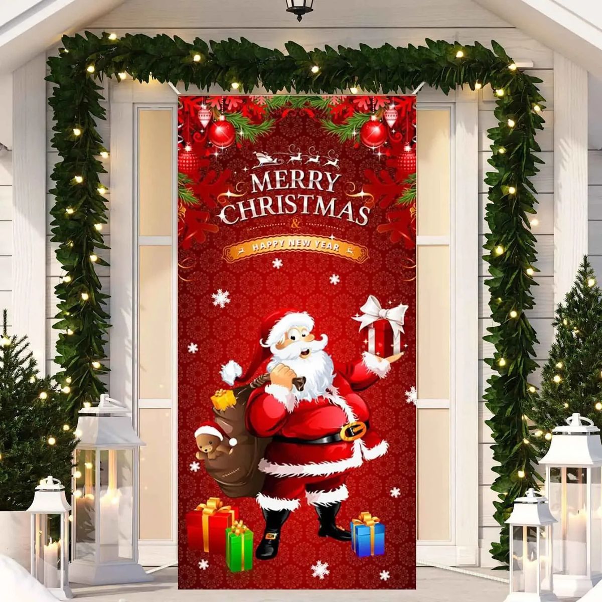 NO LOGO - Funda Navidad Para Puerta Decoración Colores Pascuero Pascuero Regalo