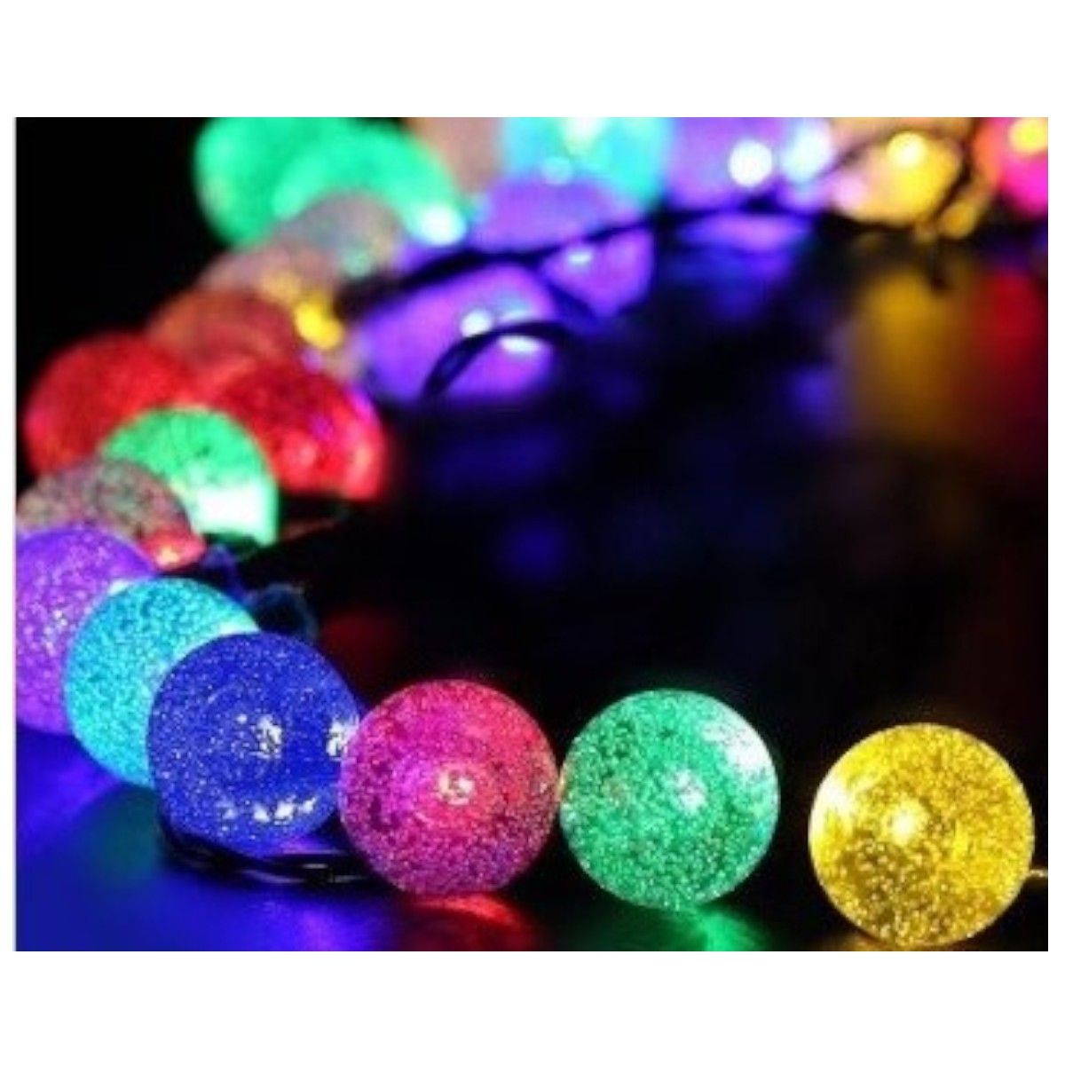 GENERICO - Pack de 2 Guirnaldas De Luces Solares en forma de bola de 6 cm Multicolor