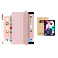 GENERICO - Fundas iPad Más Lámina De Vidrio Para iPad Air 11 M2 / M3 - Rosa Palo