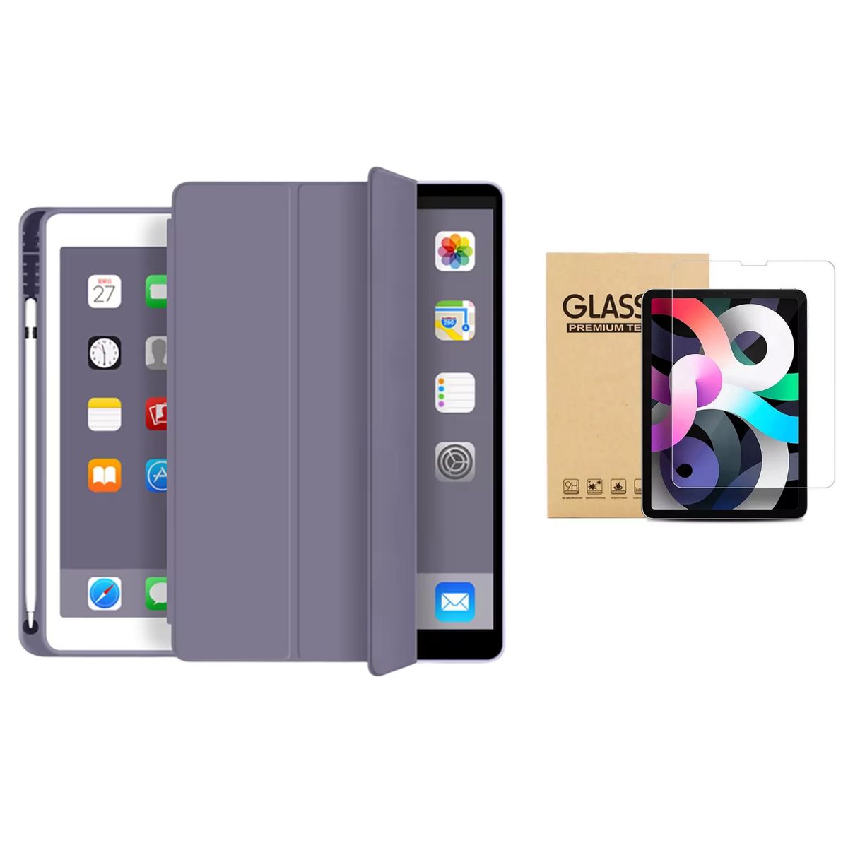 GENERICO - Fundas iPad Más Lámina De Vidrio Para iPad Pro 11 M4 / M5 - Lila