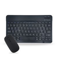Pack Teclado 7 "" y Mouse Bluetooth Para Tablet iPad letra Ñ - Negro