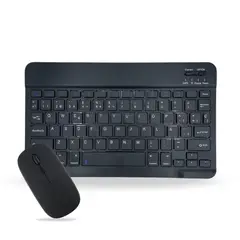 GENERICO - Pack Teclado 7 " y Mouse Bluetooth Para Tablet iPad letra Ñ - Negro