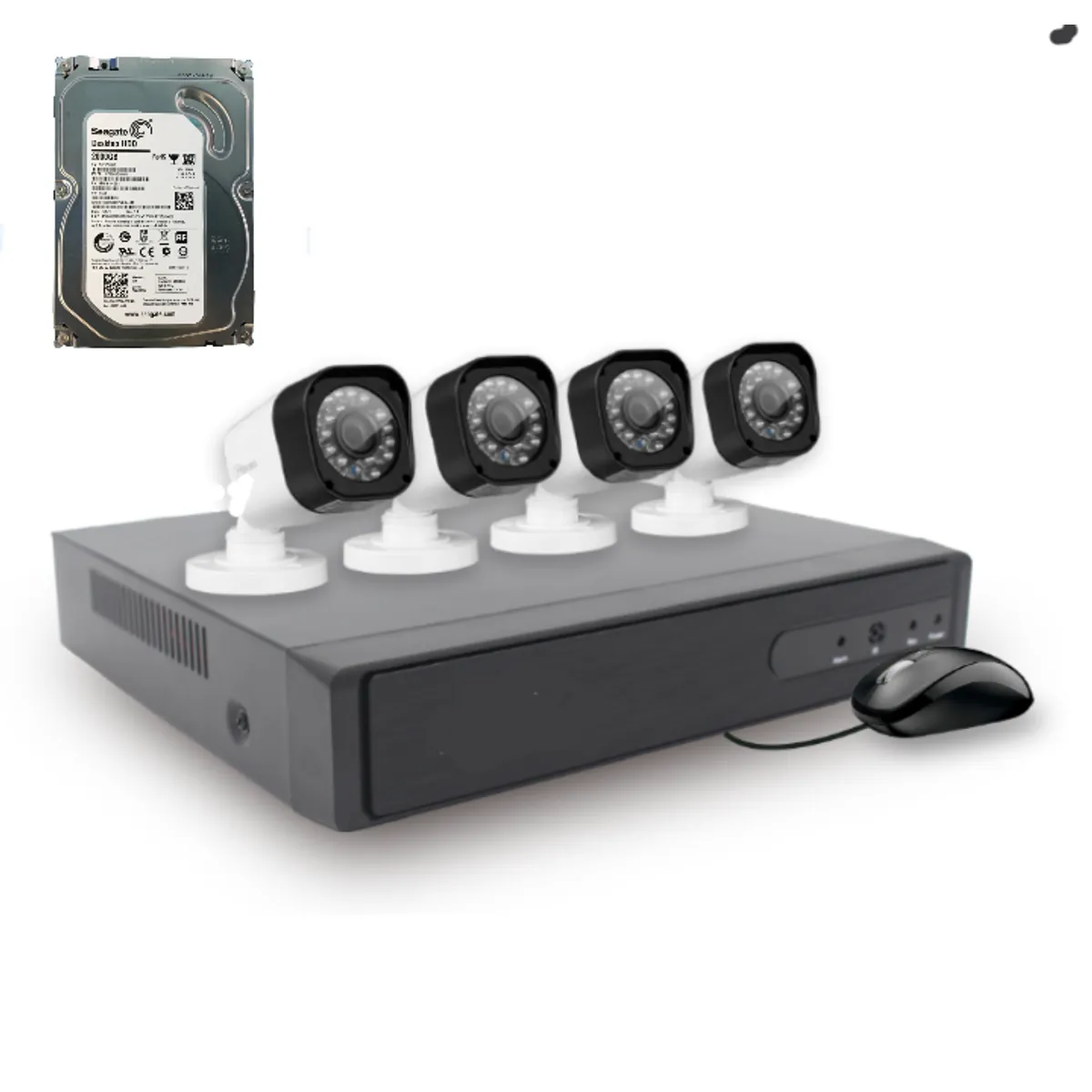 ARTIHOGAR - Kit Cctv 4 Cámaras Seguridad + Disco Duro 1 Terabyte Instalado en DVR AHD