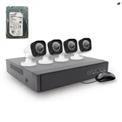 ARTIHOGAR - Kit Cctv 4 Cámaras Seguridad + Disco Duro 1 Terabyte Instalado en DVR AHD
