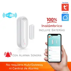 D MOTICA - Sensor Magnético Inteligente Wifi Con Sirena - Para Puertas y Ventanas