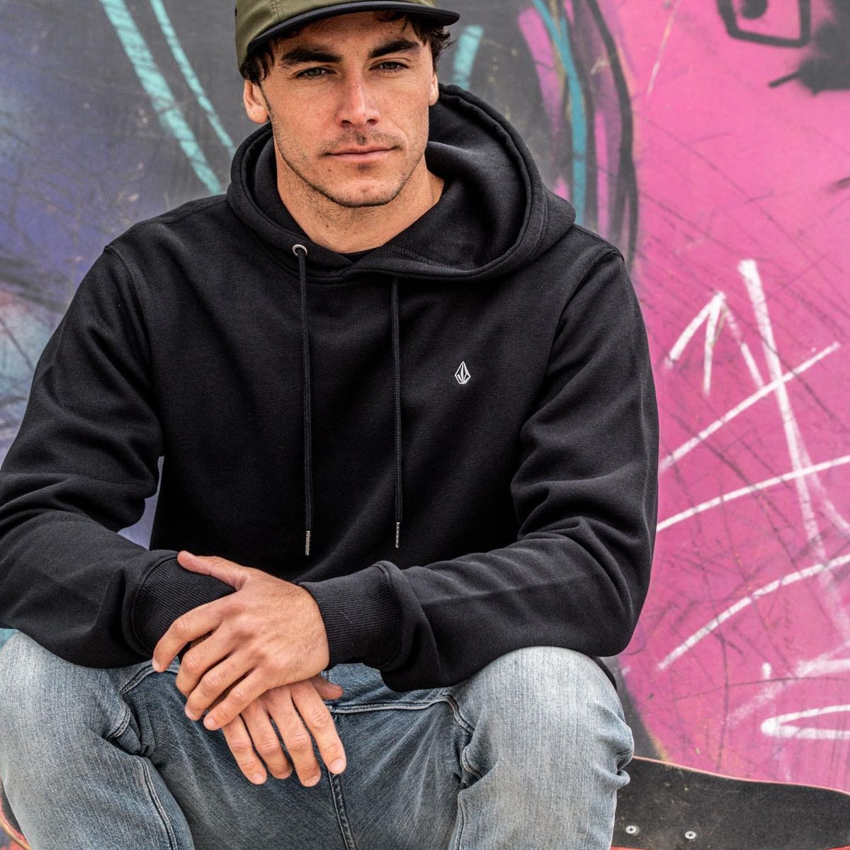 VOLCOM - Poleron Canguro Dobleflip Negro Hombre Volcom