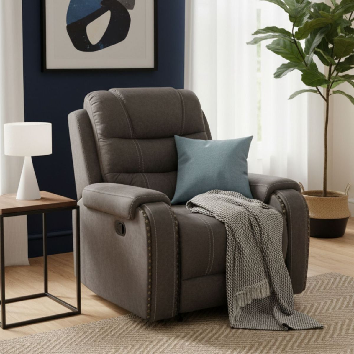 DANIELS - Berger Reclinable y Mecedor Gris Moderno Verona 6035CHGR