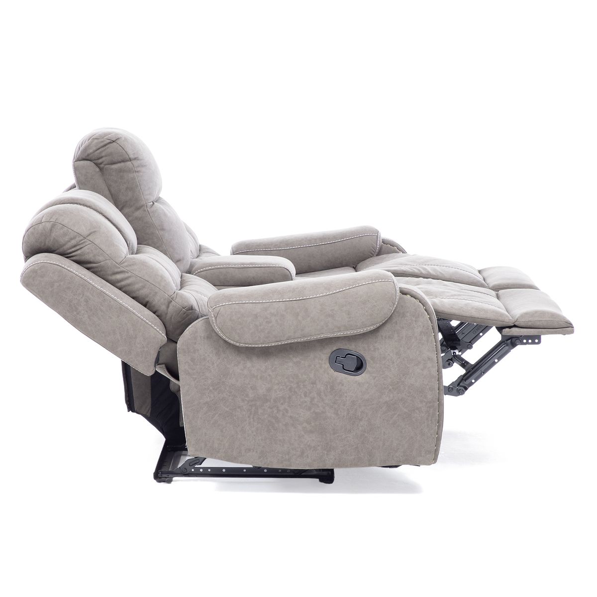 DANIELS - Sofá 2 Cuerpos Reclinable Gris Moderno Verona 6035LGR