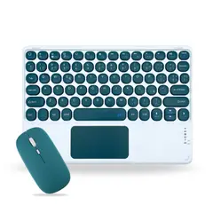 GENERICO - Pack Teclado 2.0 TouchPad 10 " y Mouse Bluetooth Tablet iPad letra Ñ - Verde Oscuro