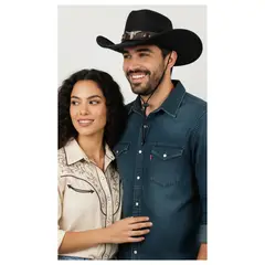 EKOL TACTICA MILITAR - Sombrero Vaquero Estilo Western Cowboy Unisex Adulto Negro Talla Única