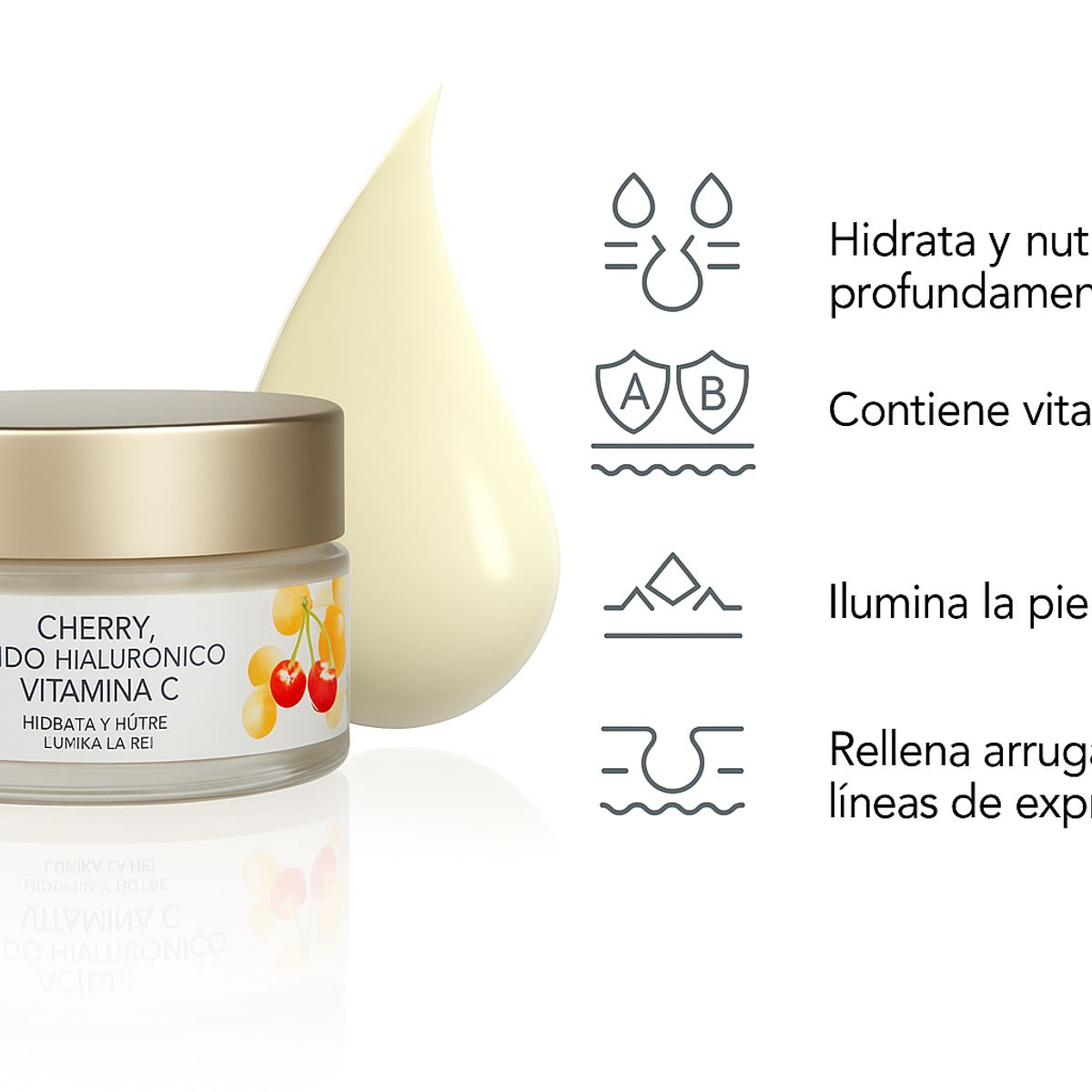 NOVACELL - Antiage Crema Facial Cara Cereza Ácido Hialurónico & Vitamina C