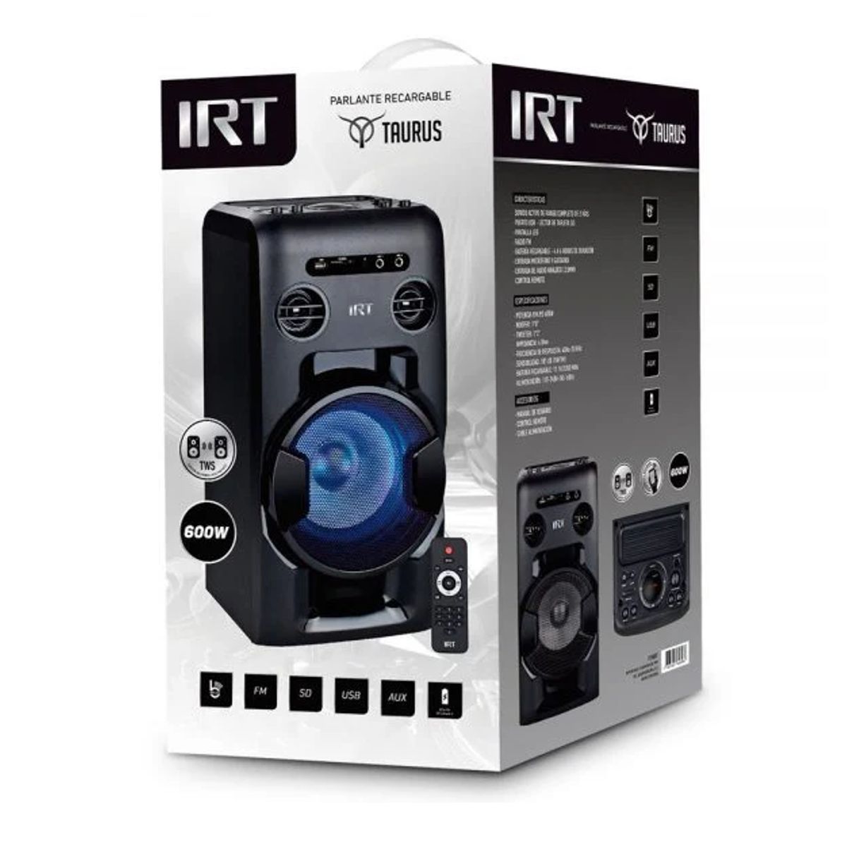 IRT - Parlante Bluetooth Recargable IRT Taurus Pro  25W Rms