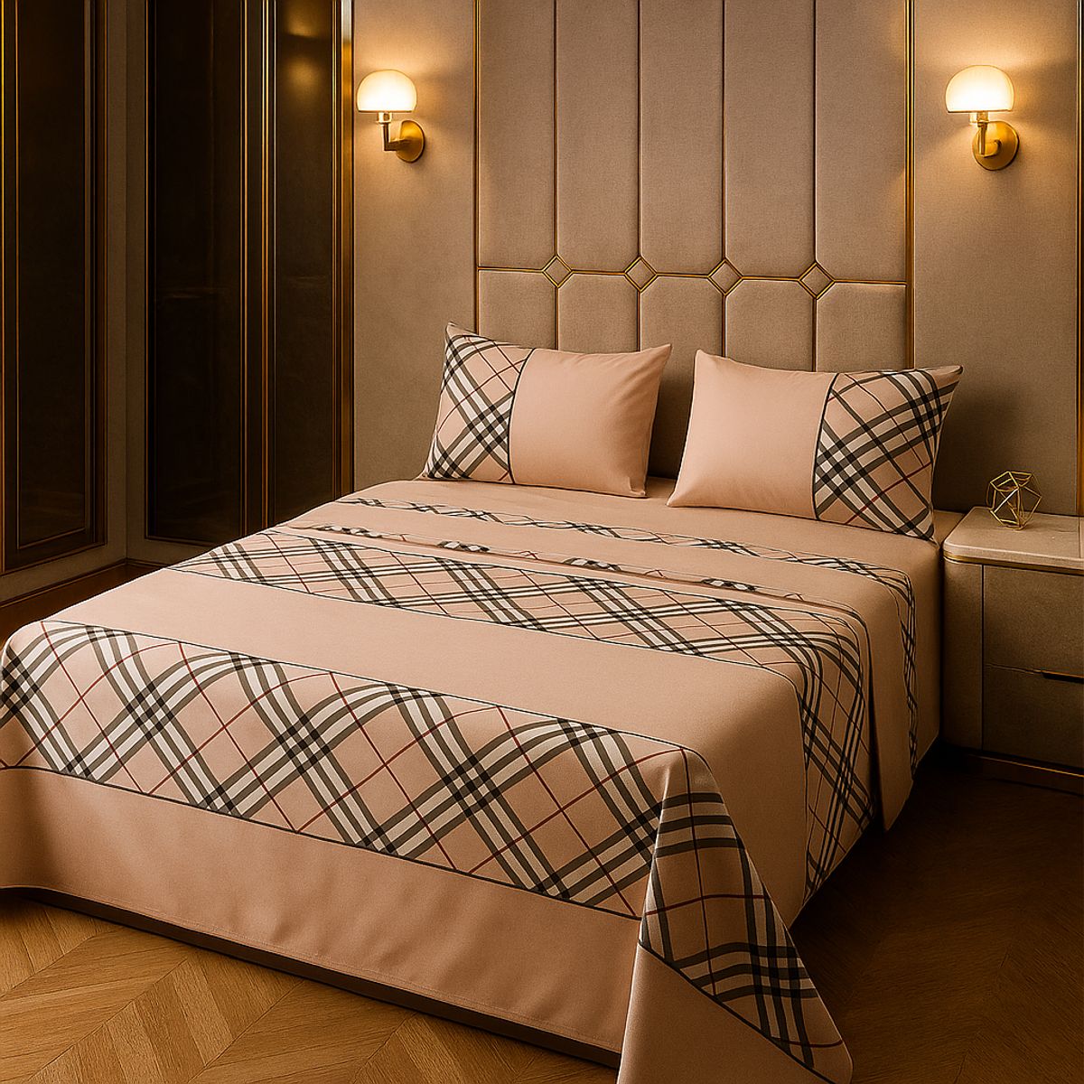 ARMONIA - Juego de sábanas KING 2½ P 144 hilos clásicas modelo 770