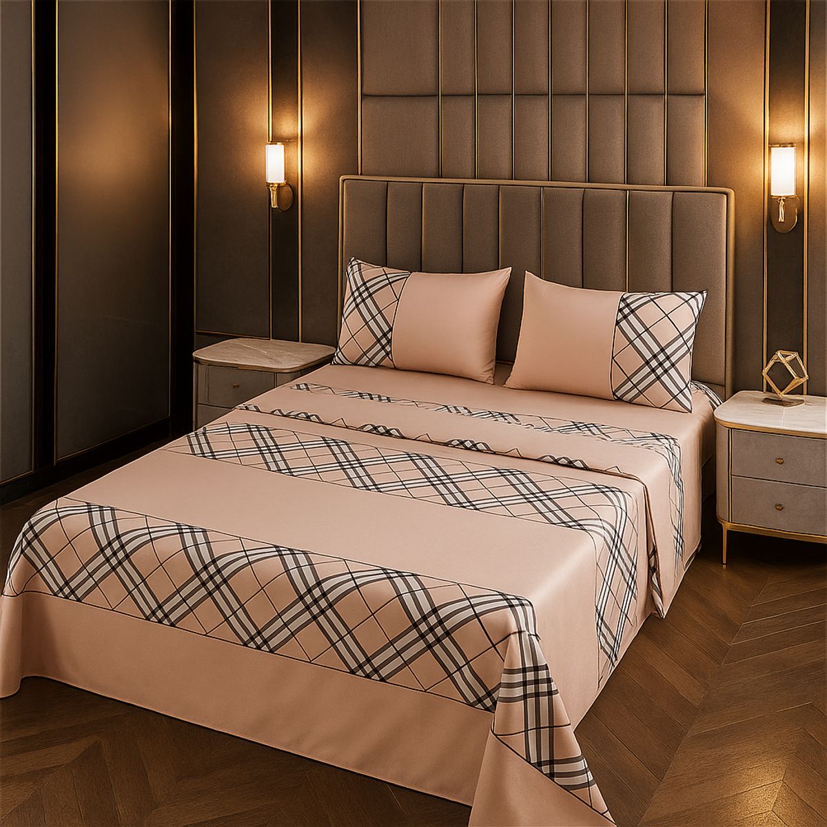 ARMONIA - Juego de sábanas KING 2½ P 144 hilos clásicas modelo 770