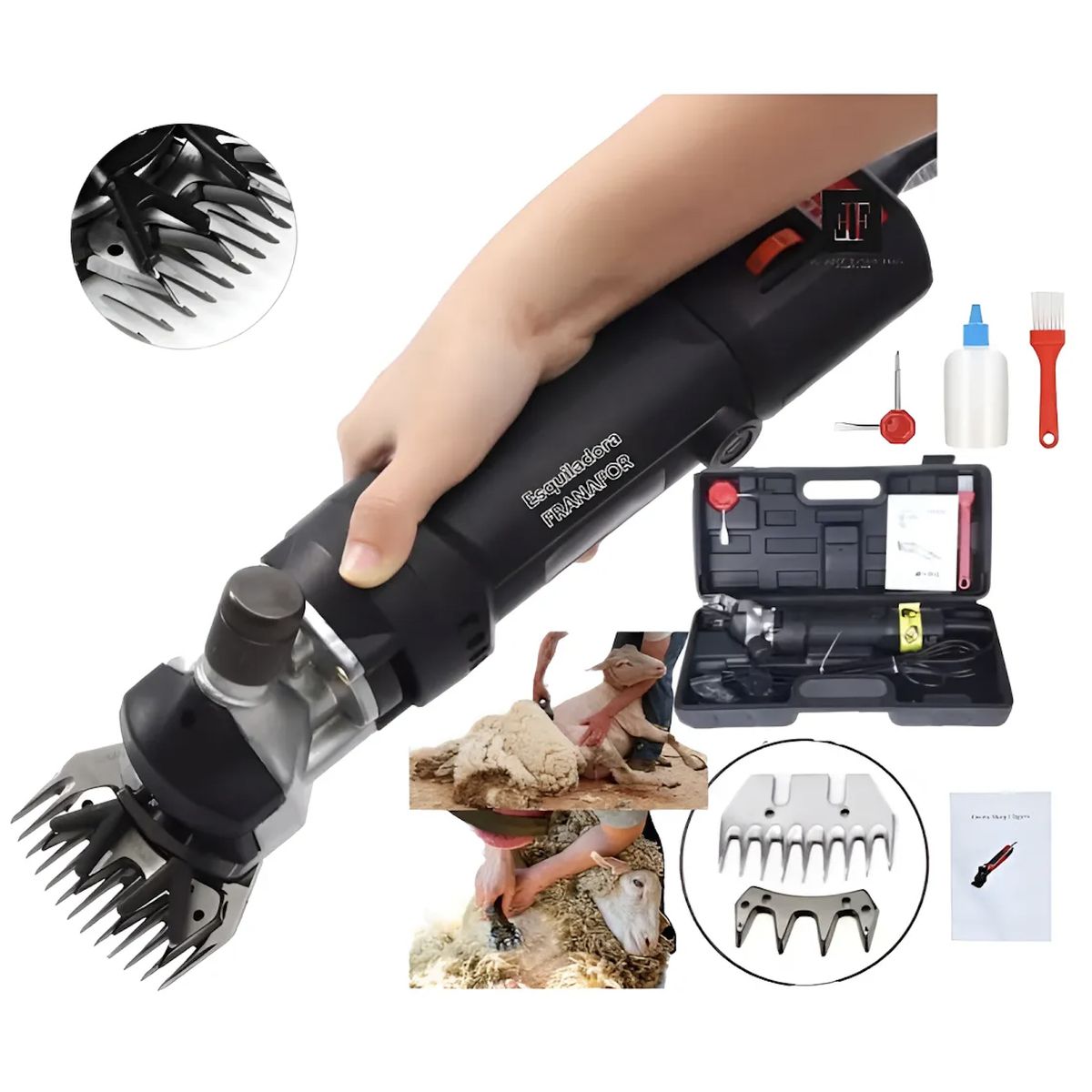 GENERICO - Esquiladora Ovejas Esquila Maquina Potente Profesional Negro