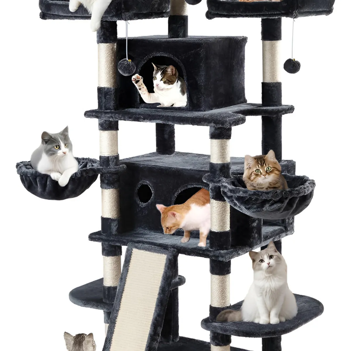 EVERSO - Rascador Torre Arbol Gatos Michis Juguete 172cm Extragrande
