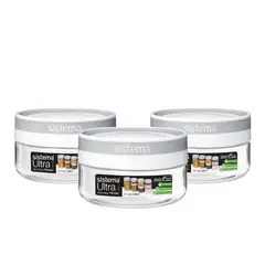 SISTEMA - Set de 3 Contenedores de 300 ml. Ultrarresistentes, Transparentes y libres de BPA. Organiza tu Cocina con Estilo.