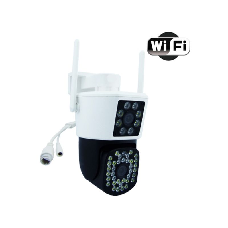 GENERICO - Camara de Vigilancia IP Wifi Doble Camara Marca JORTAN de 45 LED Con Conector LAN y TF.