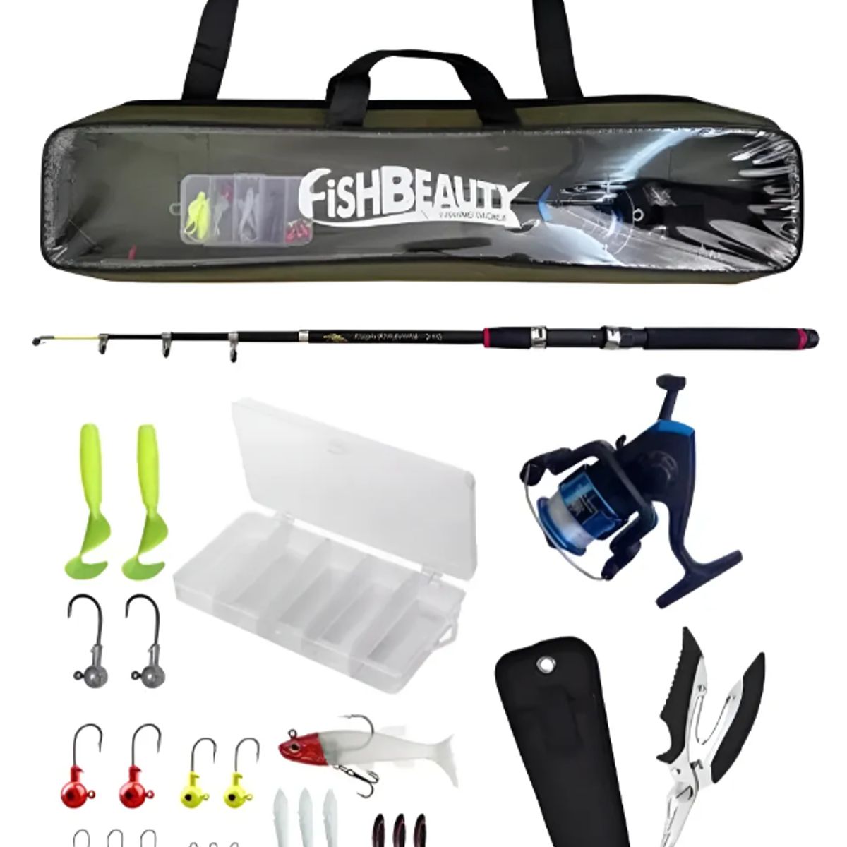 GENERICO - Kit de Caña de Pescar 210cm con Accesorios