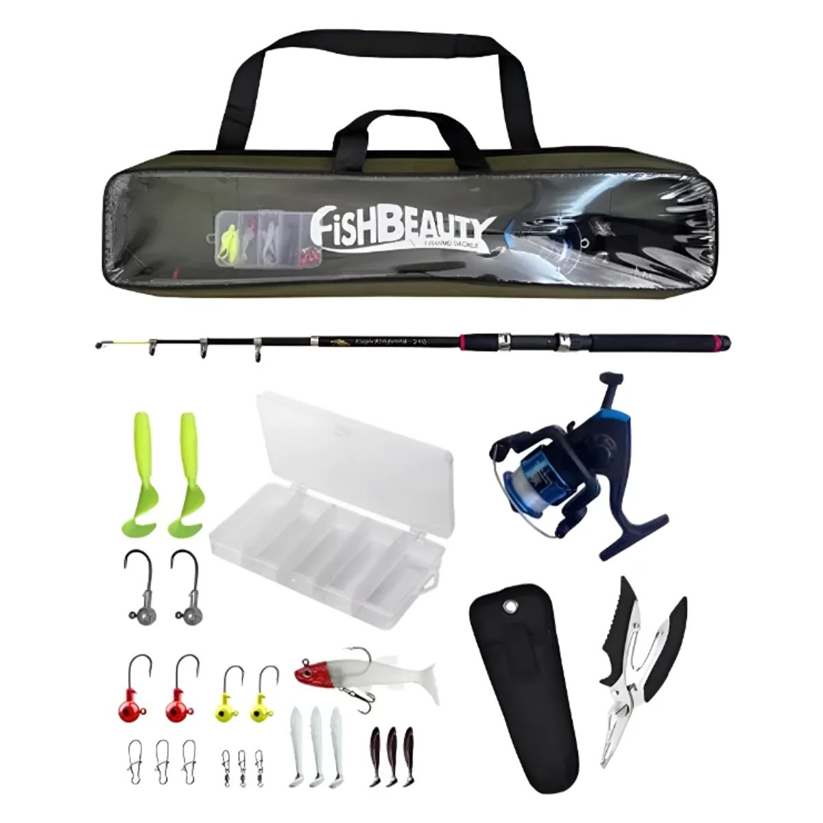 GENERICO - Kit de Caña de Pescar 210cm con Accesorios