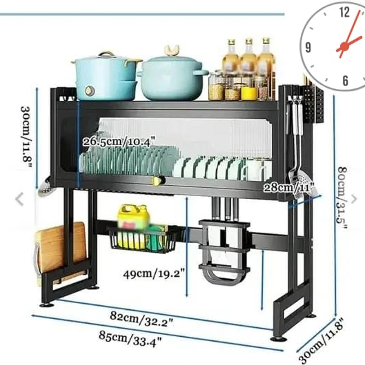 GENERICO - ESCURRIDOR DE PLATOS CON PUERTA 80X85 CM ORGANIZADOR ESTANTE RACK DN.