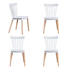 GENERICO - Pack 4 Sillas Blancas Windsor
