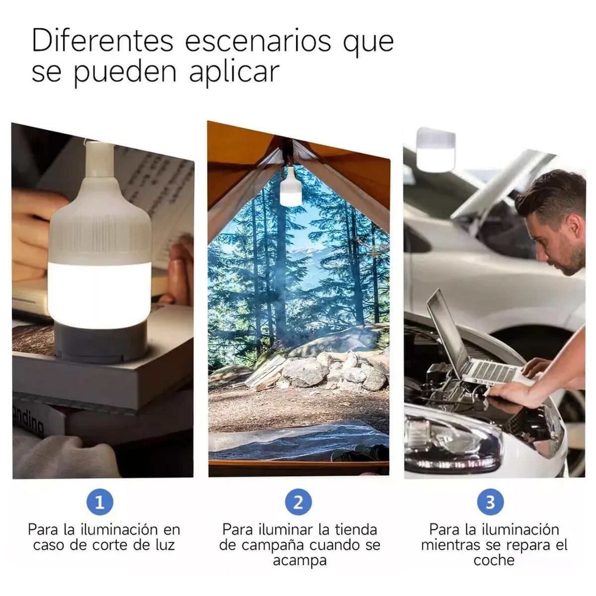 GENERICO - Bombillo Led Recargable Lampara De Emergencia 150w-Blanco