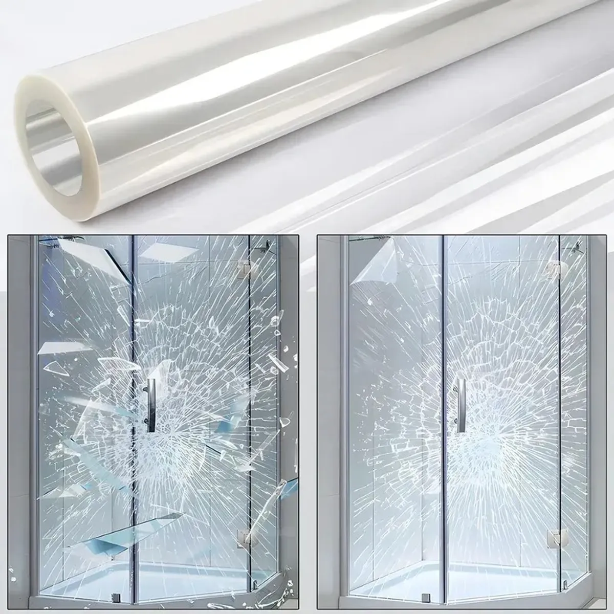 KUANGYE - Rollo Lamina Vidrio Seguridad Antivandalico Impacto Ventana 50cm×1mts