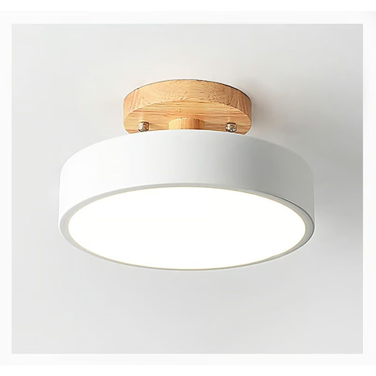 TATEE - Lámpara Led techo moderna 18cm base de madera luz tricolor Ajustable