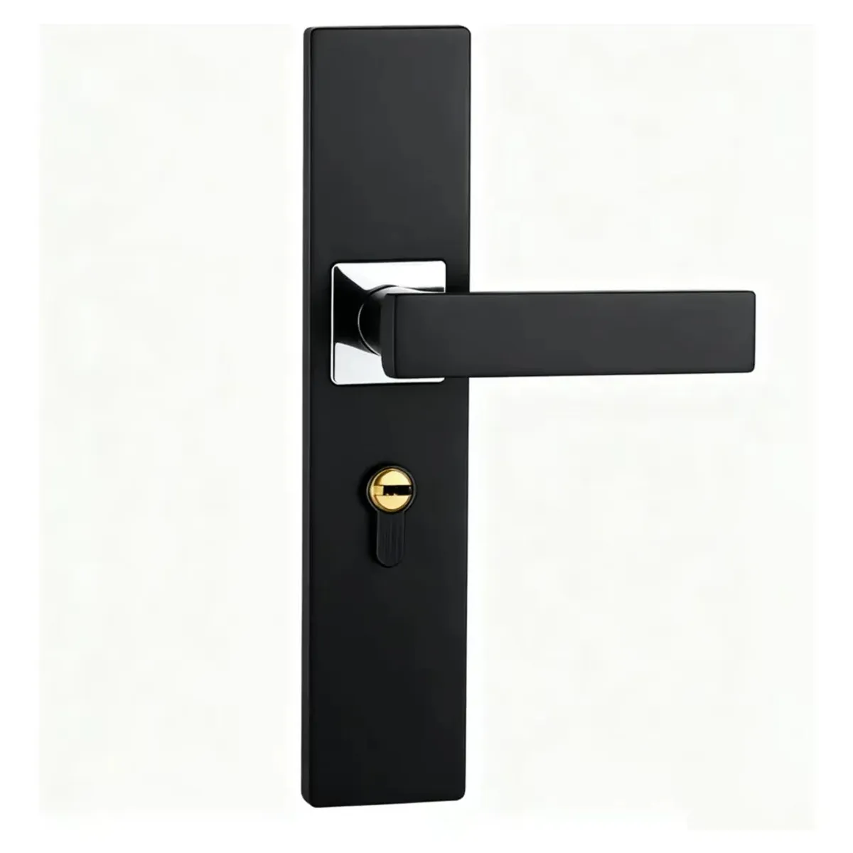 KUANGYE - Cerradura Chapa Manija Para Puerta Silenciosa Negra Recamara Negro