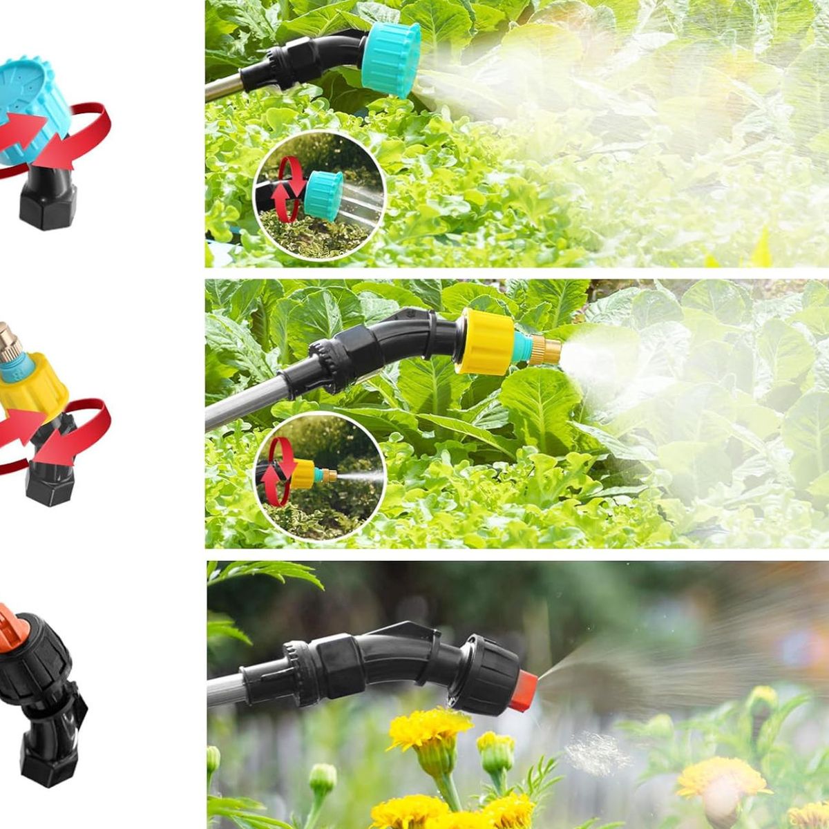 ATURE - Spray Eléctrico De 3 Aspersores Rociado Hortícola Aspersores