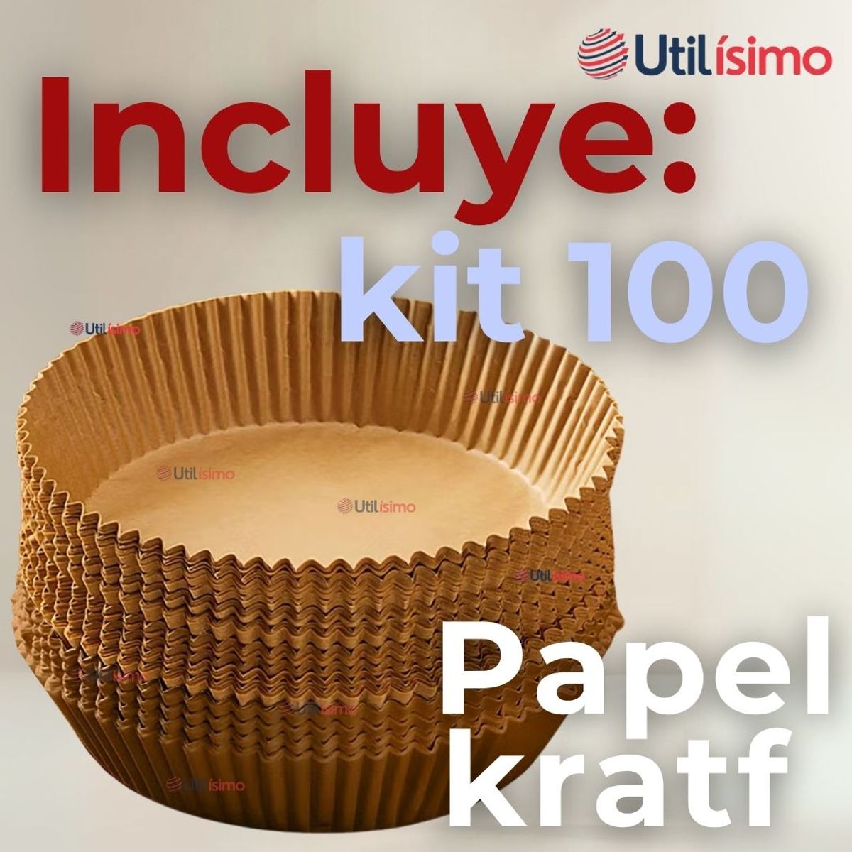 UTILISIMO - Kit De 100 Unidades Forros Desechables Antiadherentes Papel Para Freidora De Aire