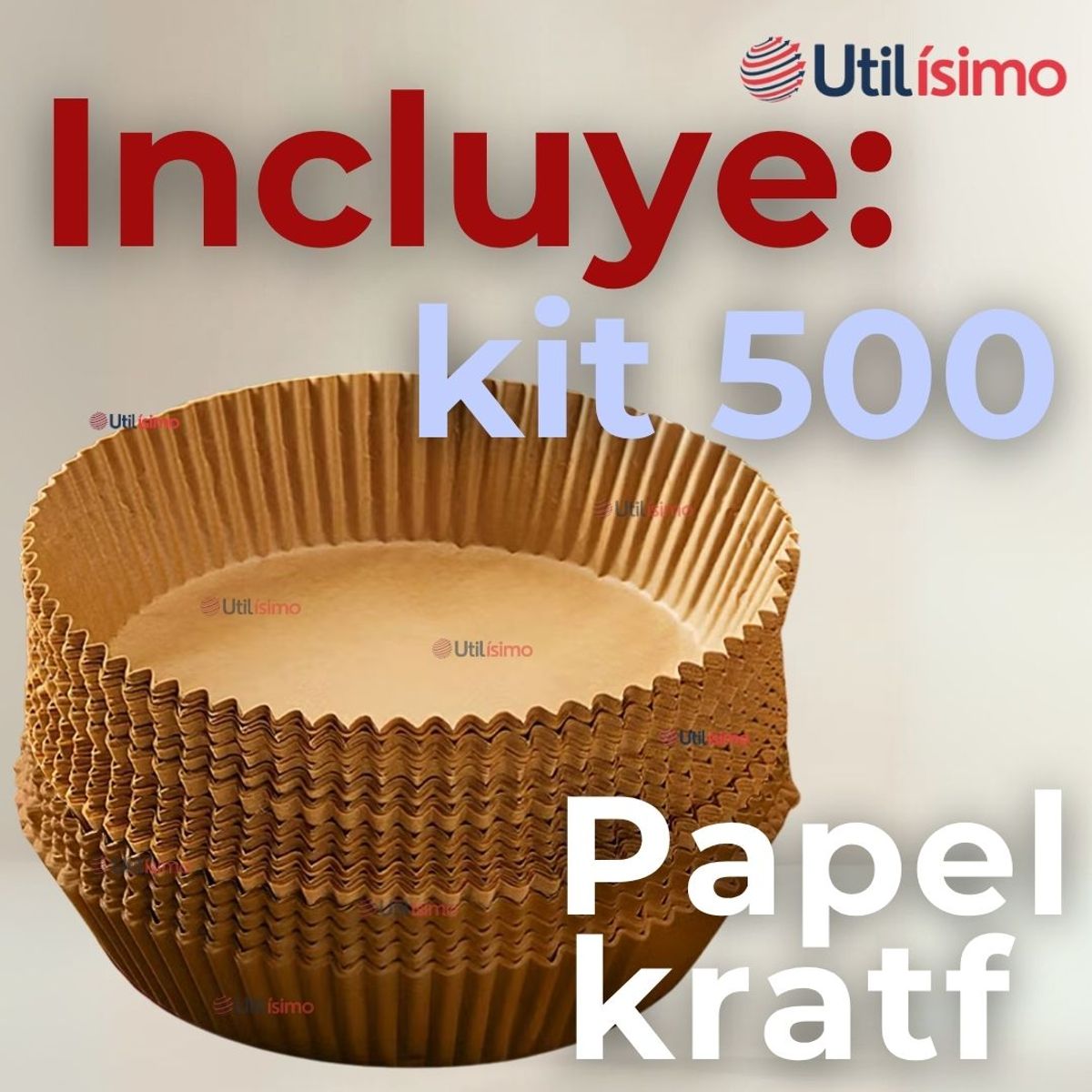 UTILISIMO - Kit De 500 Unidades Forros Desechables Antiadherentes Papel Para Freidora De Aire