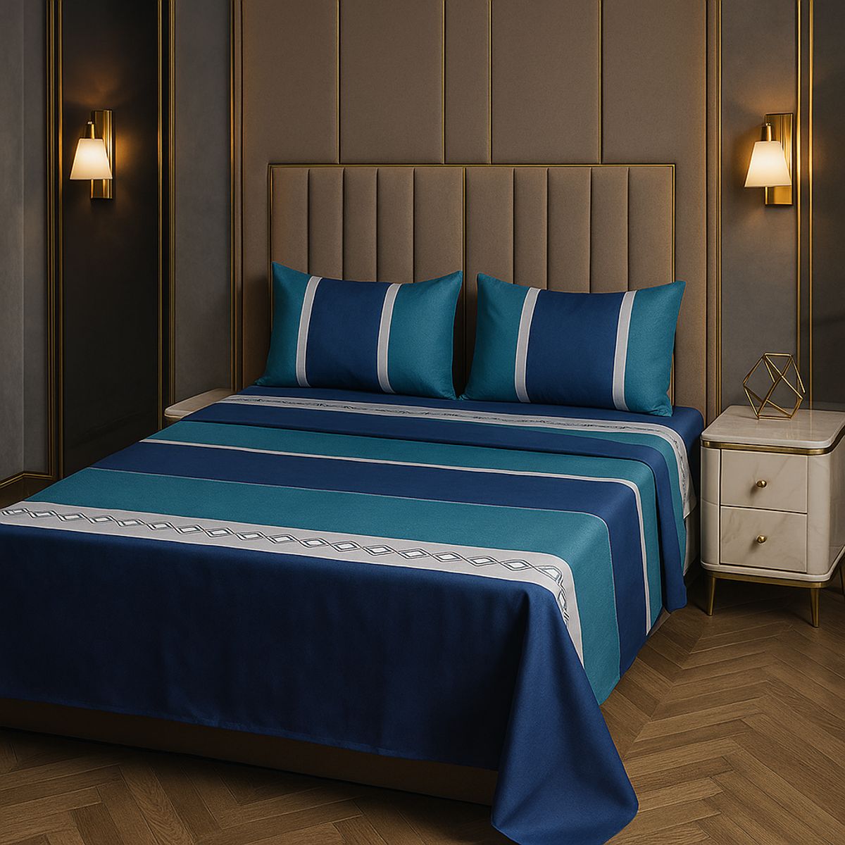 ARMONIA - Juego sábanas diseño 768 clásicas KING 2½ P 144 hilos