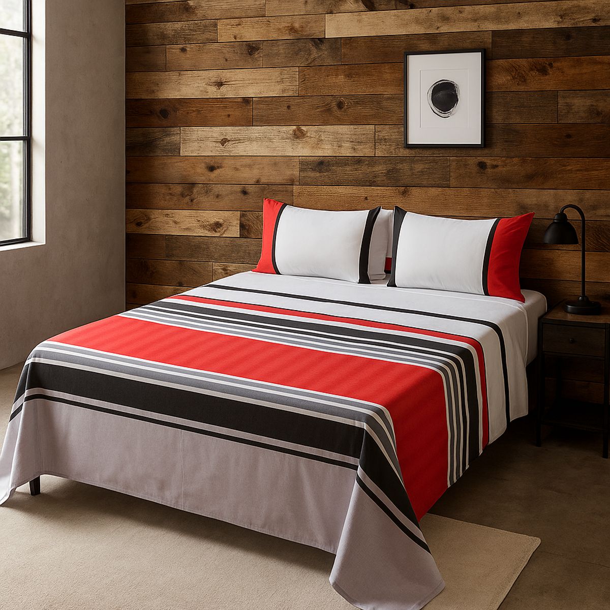 ARMONIA - Juego de sábanas KING 2½ P 144 hilos clásicas diseño 762