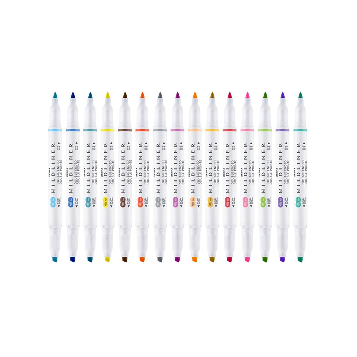 ZEBRA - Set 15 Destacador Doble Punta Mildliner Surtidos Zebra