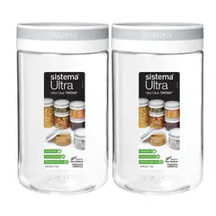 SISTEMA - Set de 2 Contenedores de 1,2 lts. Ultrarresistentes, Transparentes y Libres de BPA. Organiza tu Cocina con Estilo