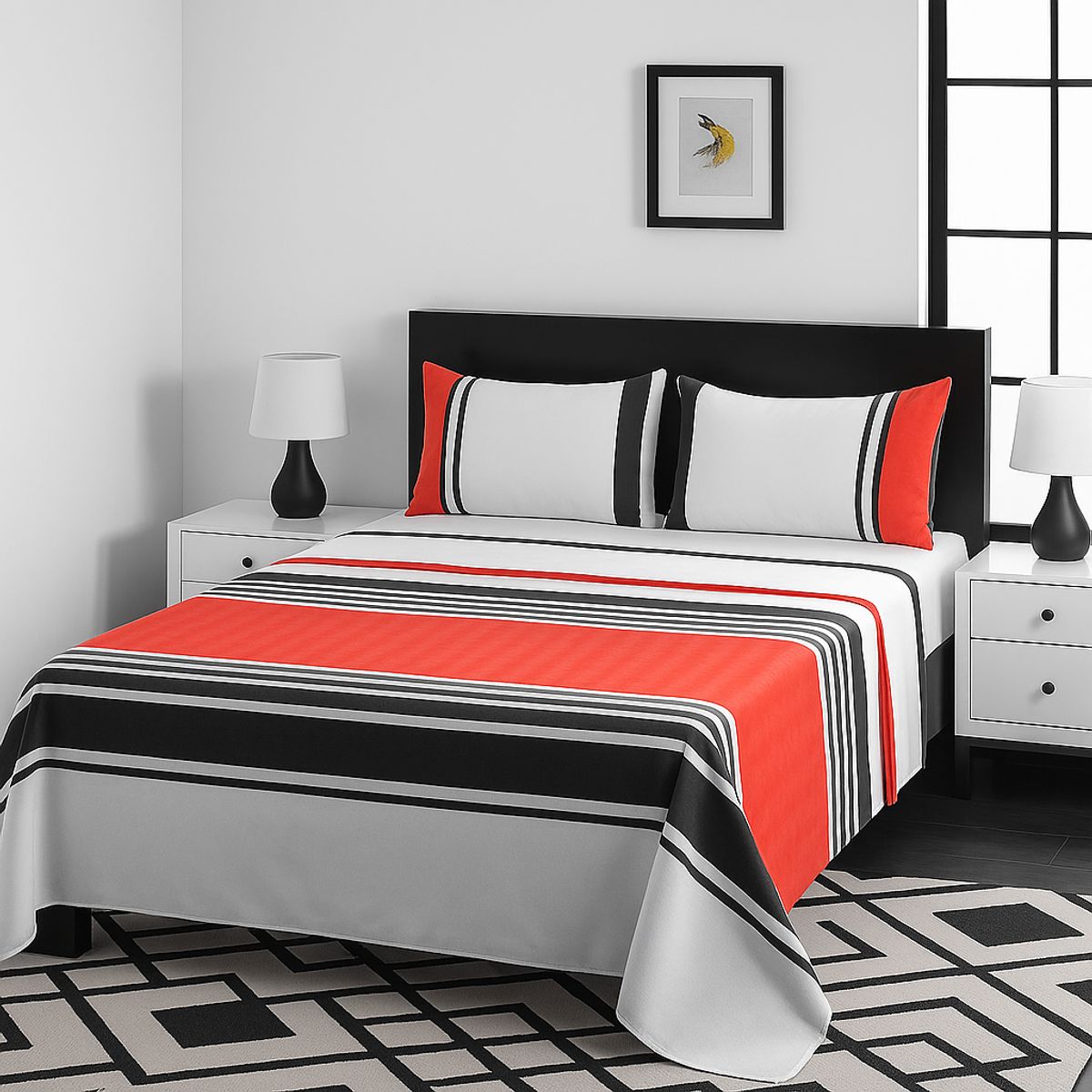 ARMONIA - diseño 763 juego de sábanas KING 2½ P clásicas 144 hilos