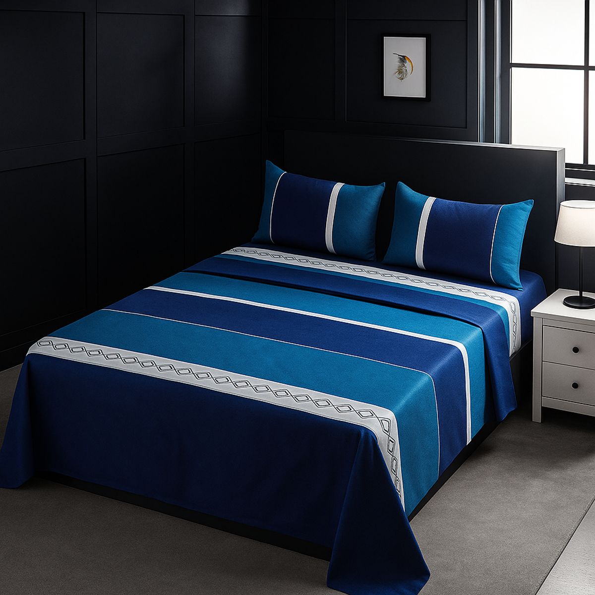 ARMONIA - Juego de sábanas KING 2½ P 144 hilos clásicas edición 766