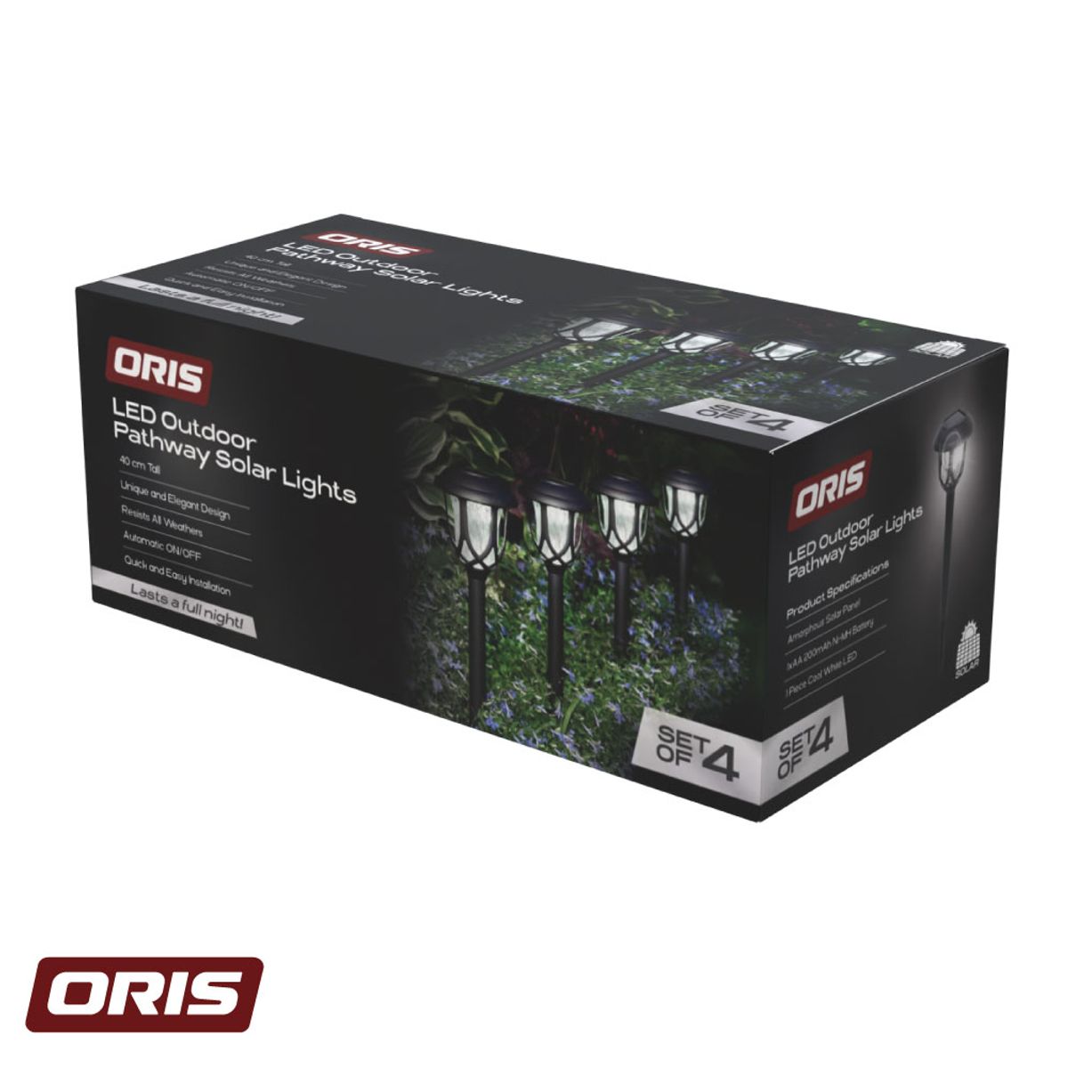 ORIS - Set 4 Luces Solares Estaca Patio Jardin Exterior Oris