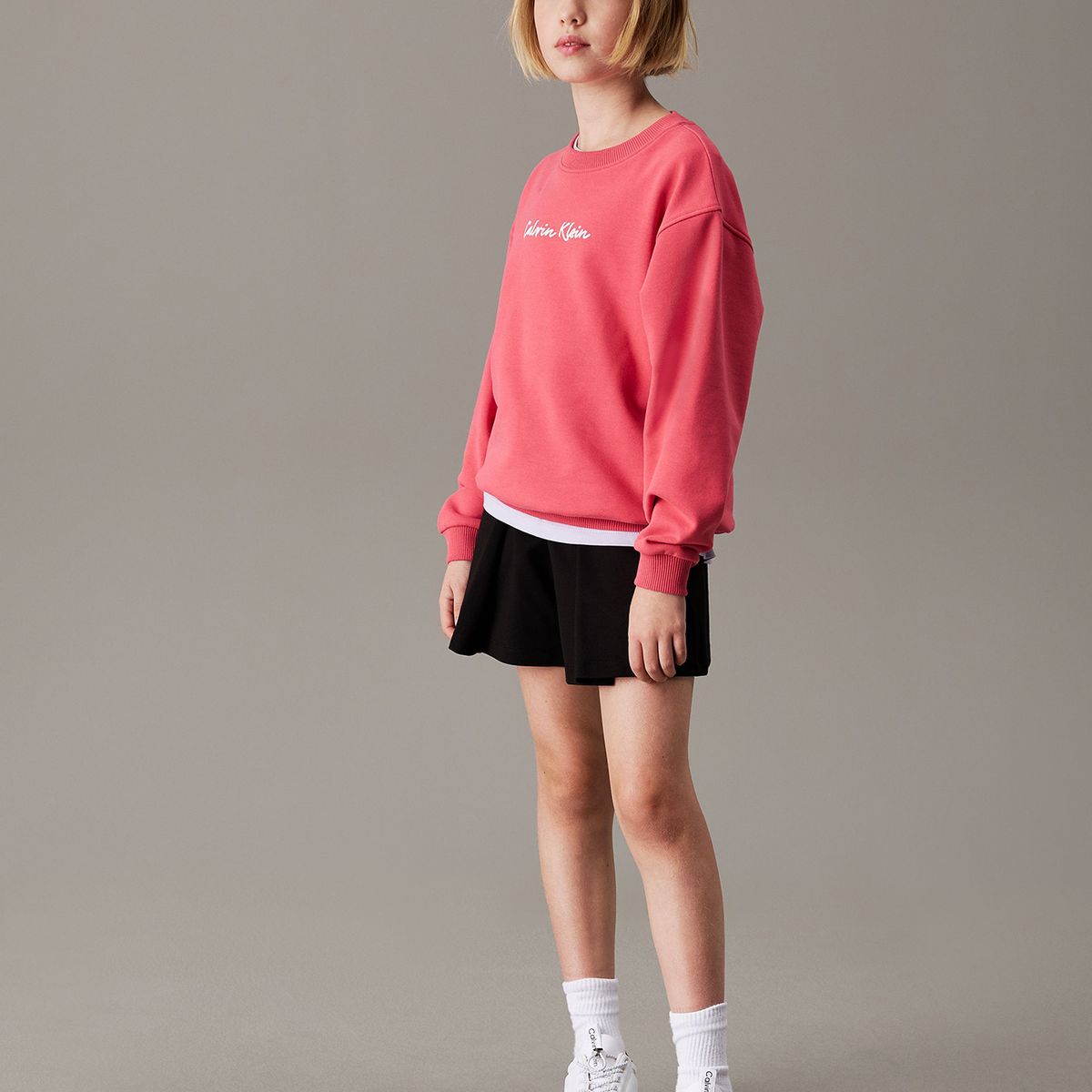 CALVIN KLEIN - Falda Short Niña Knits Punto Negro Calvin Klein