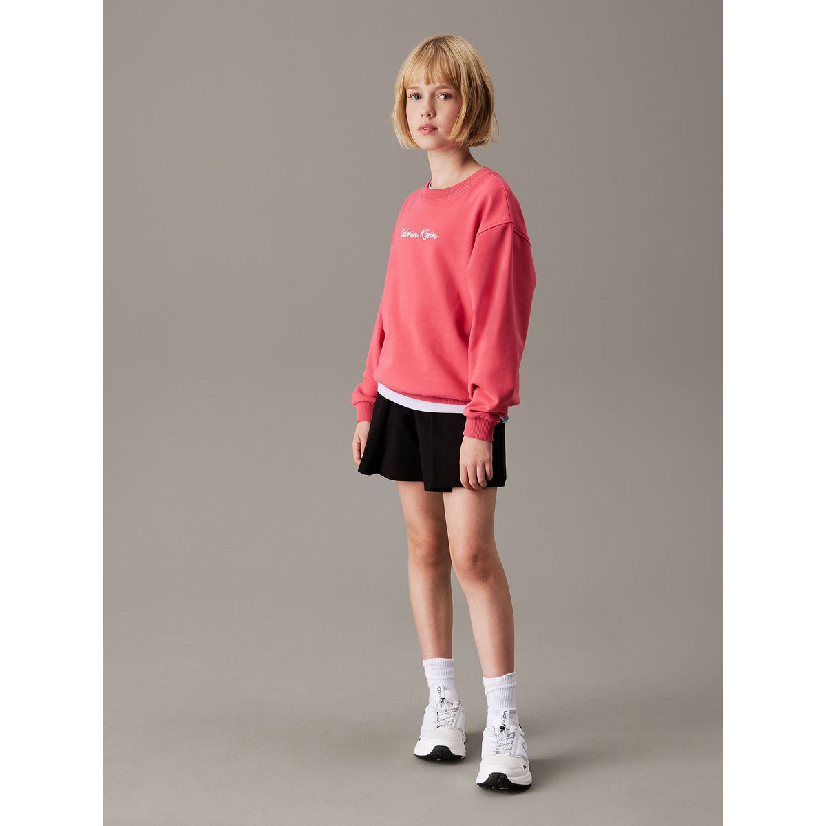 CALVIN KLEIN - Falda Short Niña Knits Punto Negro Calvin Klein