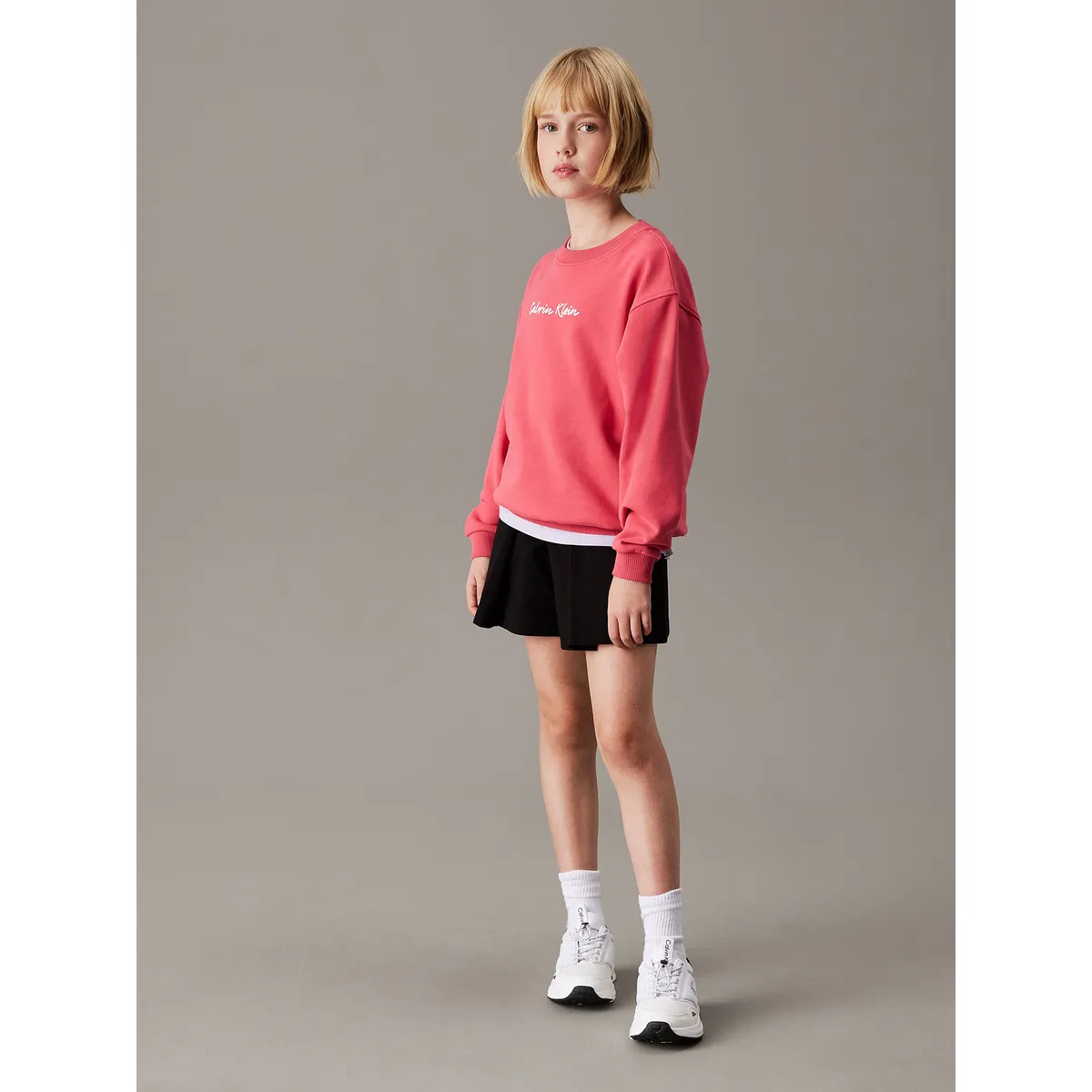 CALVIN KLEIN - Falda Short Niña Knits Punto Negro Calvin Klein