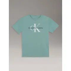 CALVIN KLEIN - Polera Unisex CK Monogram Verde