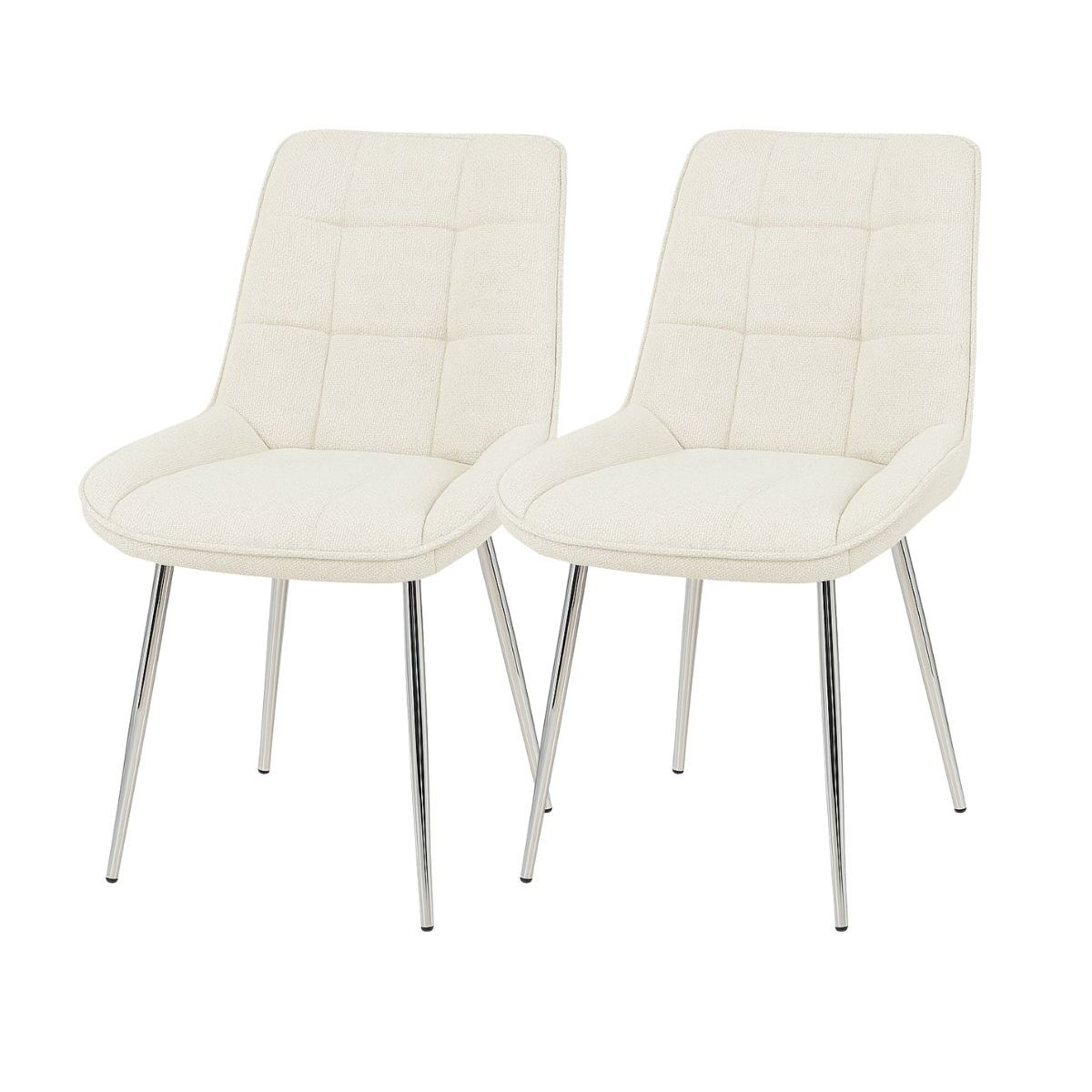 HABITA2 CHILE - Pack 2 Silla Tapizada Moderna Merichair Silver