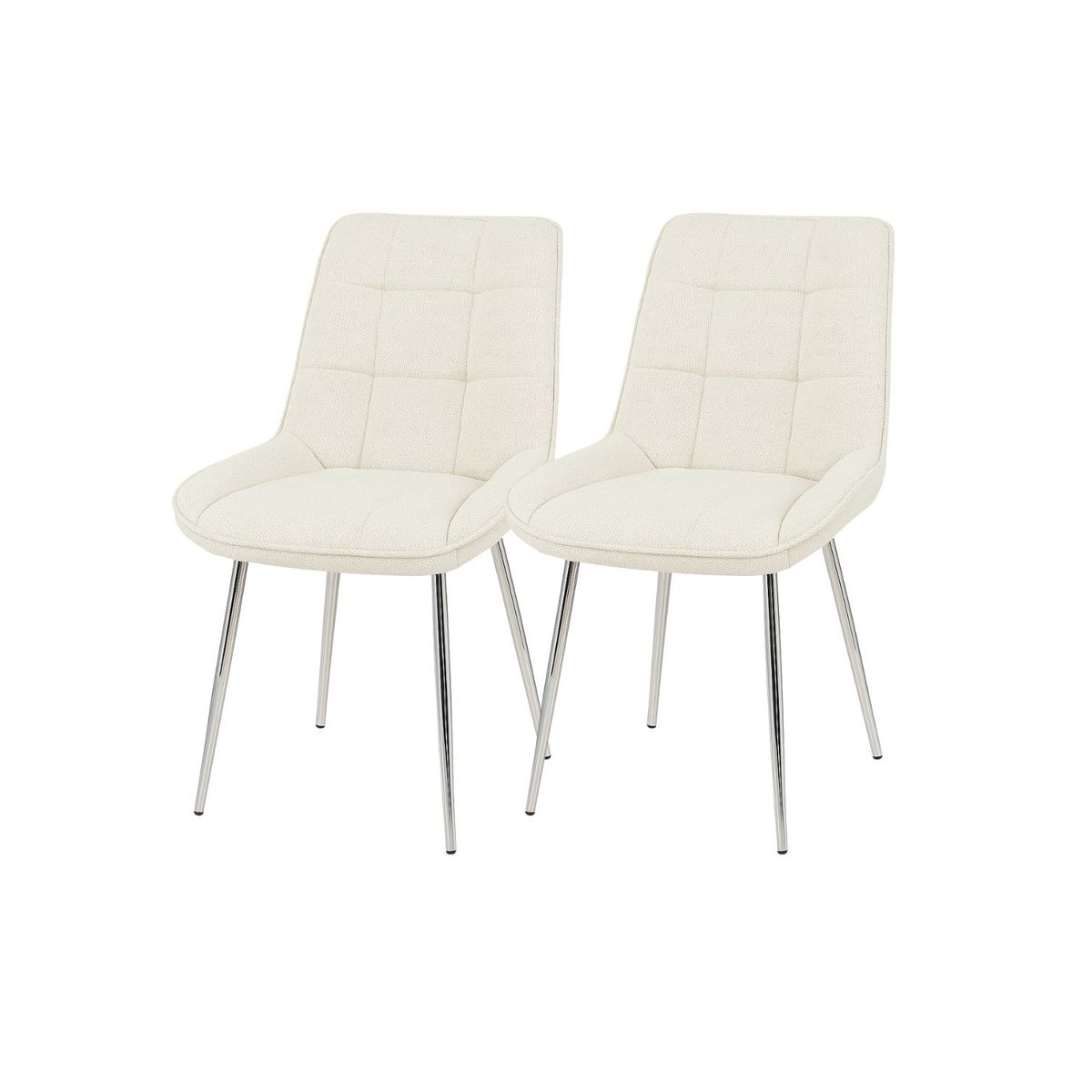 HABITA2 CHILE - Pack 2 Silla Tapizada Moderna Merichair Silver