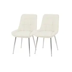 HABITA2 CHILE - Pack 2 Silla Tapizada Moderna Merichair Silver