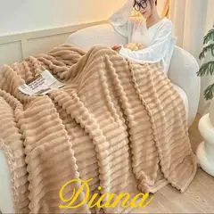 GENERICO - FRAZADA O MANTA PLUSH ACANALADA KING 180CM X 200CM COLOR BEIGE